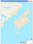 Kodiak Island Wall Map Color Cast Style